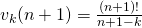 v_k(n+1)=\frac{(n+1)!}{n+1-k}
